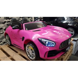 AMG  GTR Mercedes kinderauto 2 persoons 2×12 volt 2.4G RC 4WD ROZE