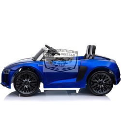 Audi R8 Spyder elektrische kinderauto 12V 2.4G metallic blauw