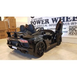 Lamborghini Aventador SVJ 12v 2.4g 2 persoons elektrische kinderauto metallic zwart