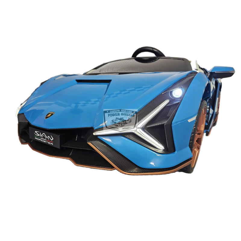 Lamborghini Sian ELEKTRISCHE KINDERAUTO 2 persoons 24 volt BLAUW