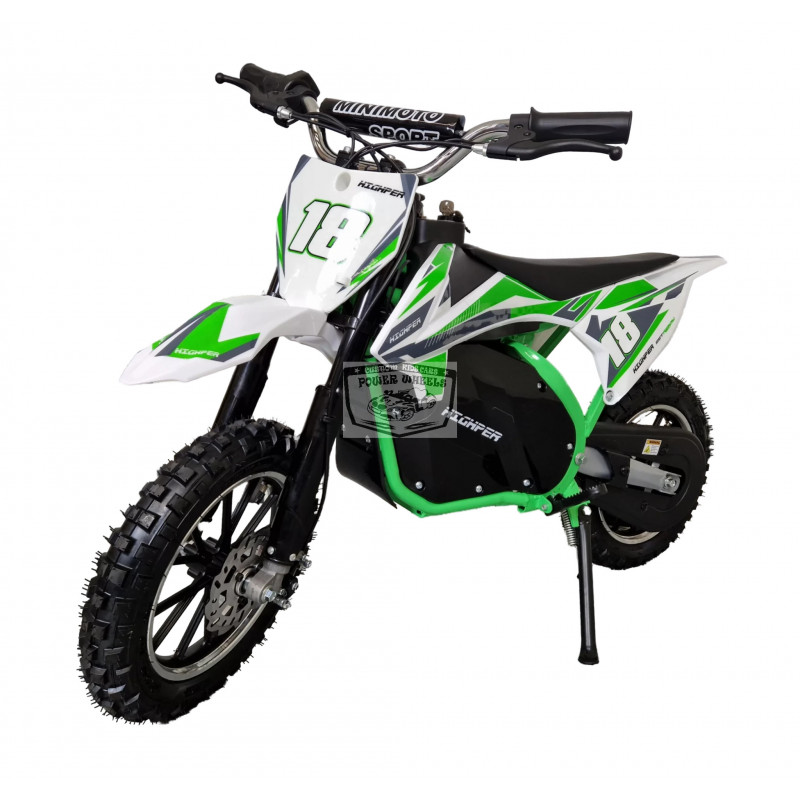 Elektrische kinder crossmotor 36 volt 500 watt groen